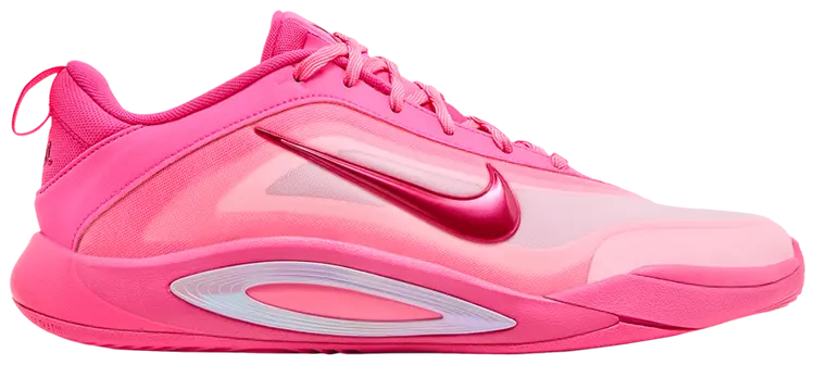 A side view of the Nike A'One shoe in the 'Pink Aura' colorway.
