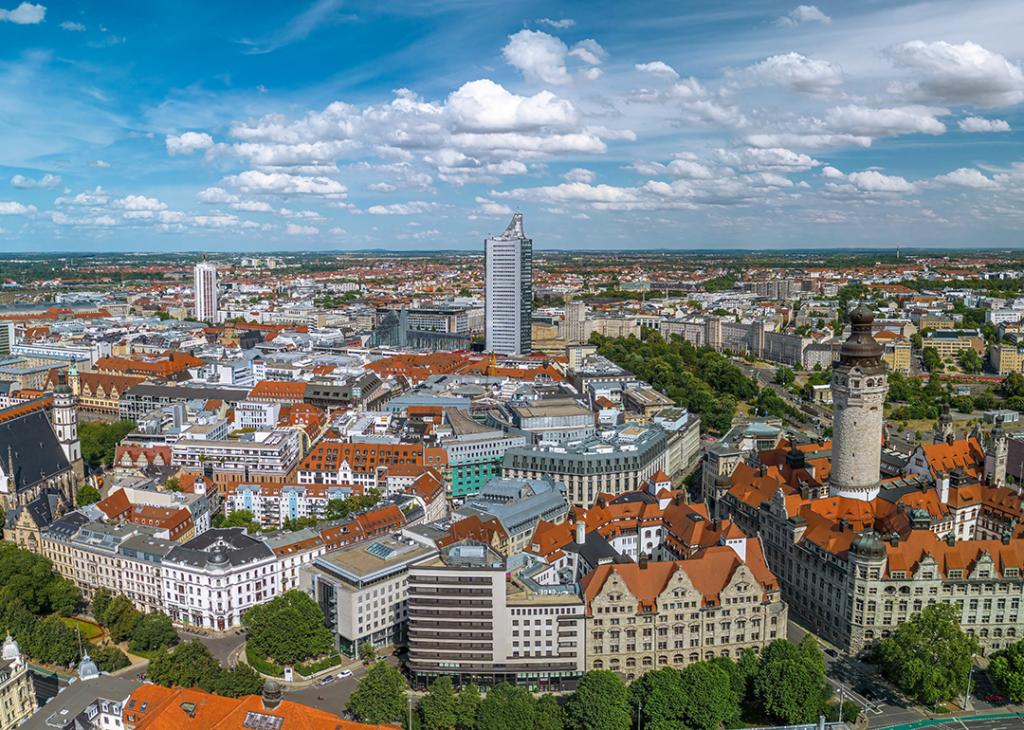 Aerial view of Leipzig, Germany.