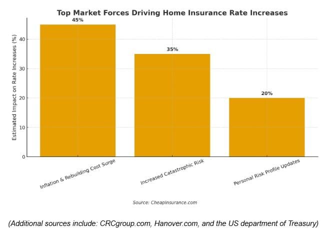 Bart chart showing top market forces driving home insurance rate increases.