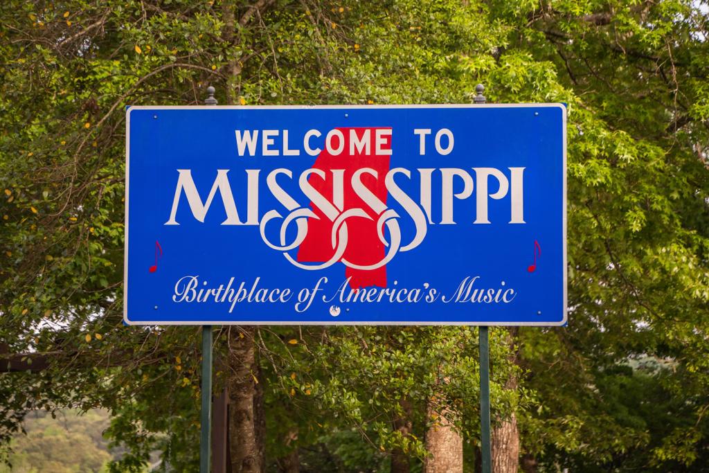 Welcome to Mississippi sign