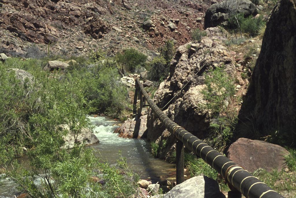 The Transcanyon pipeline, installed in the mid-1960's, feeds water from Roaring Springs, located approximately 3,500 feet below the North Rim. Water is piped from the springs to the South Rim via a 16 mile-long pipeline.  Portions of the pipeline are exposed and therefore can be susceptible to breaks.
