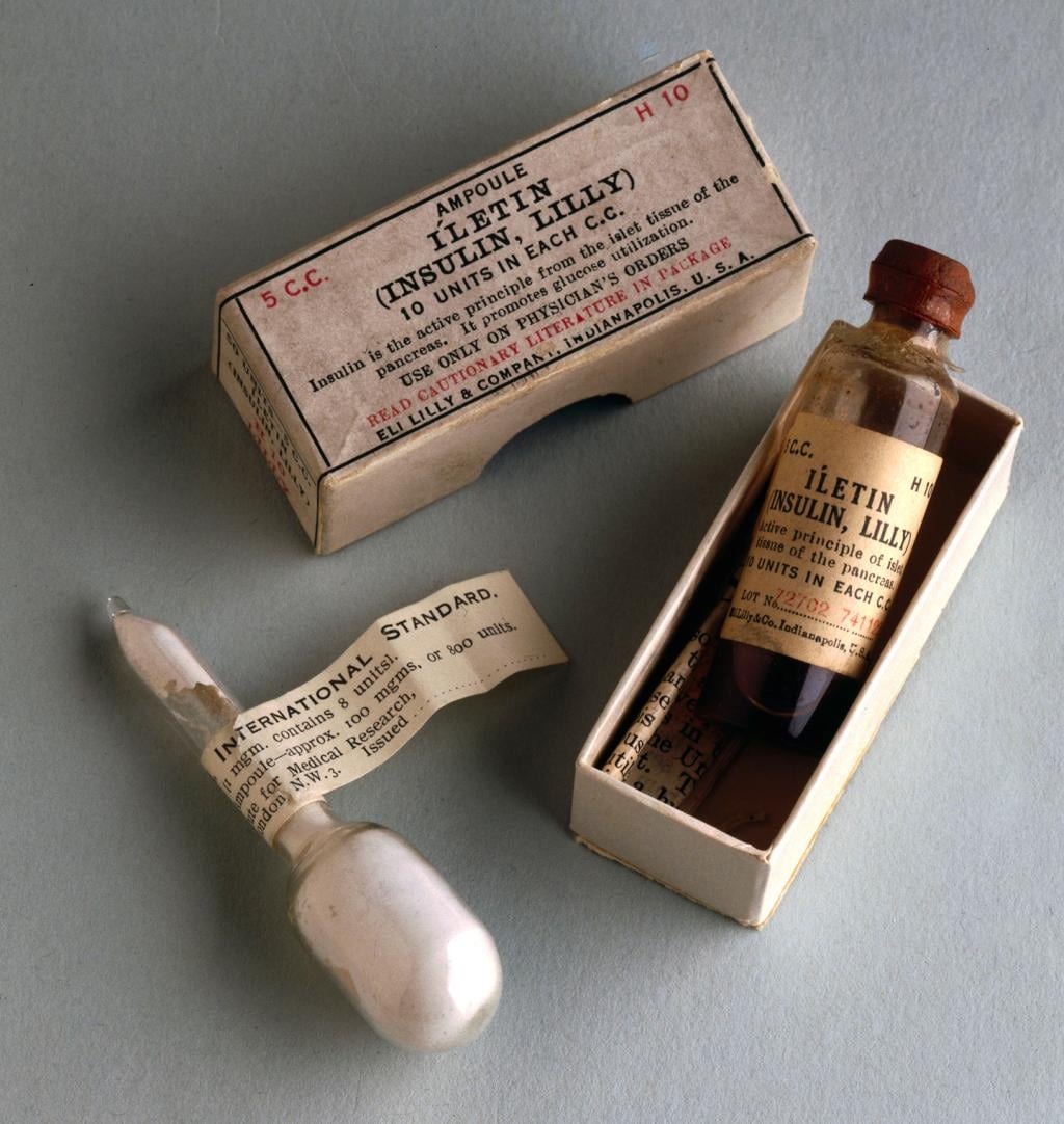 These samples of insulin are from the early days of the development of insulin therapy
