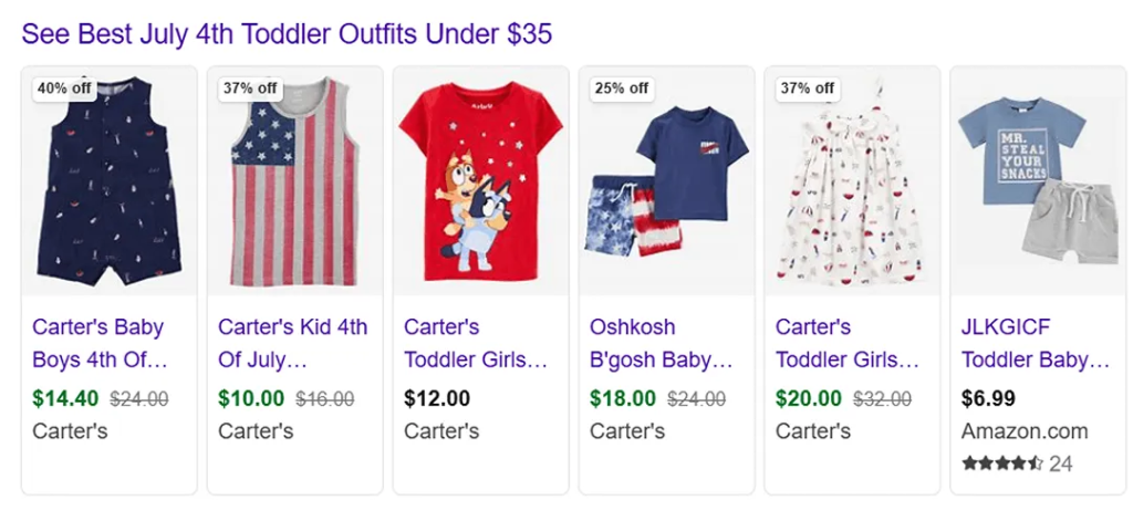 Shopping results sourced from Bing. 