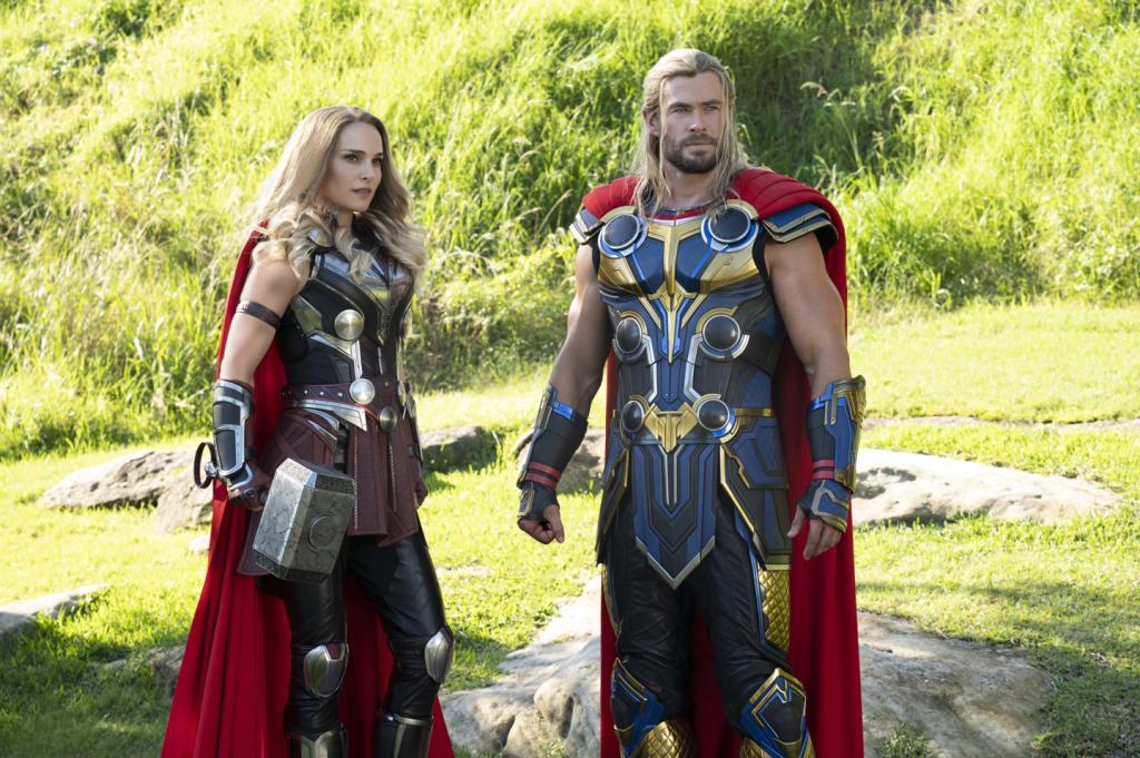 Natalie Portman and Chris Hemsworth in Thor Love and Thunder