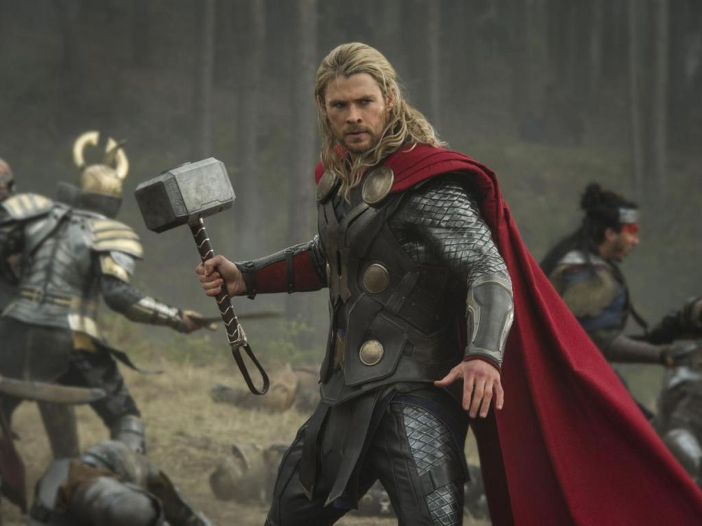 Thor holding his hammer