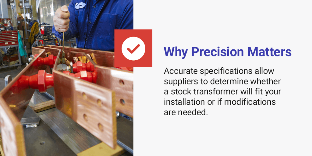 An infographic showing why precision matters for suppliers in installing transformers.