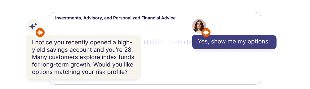 An infographic showing an example of AI offering personalized support to an inquiry.