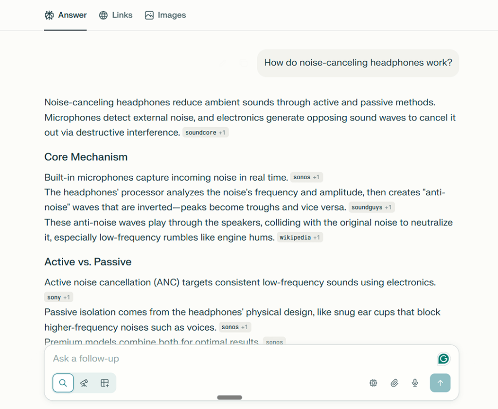 A screenshot of a prompt and a result from a search optimization.