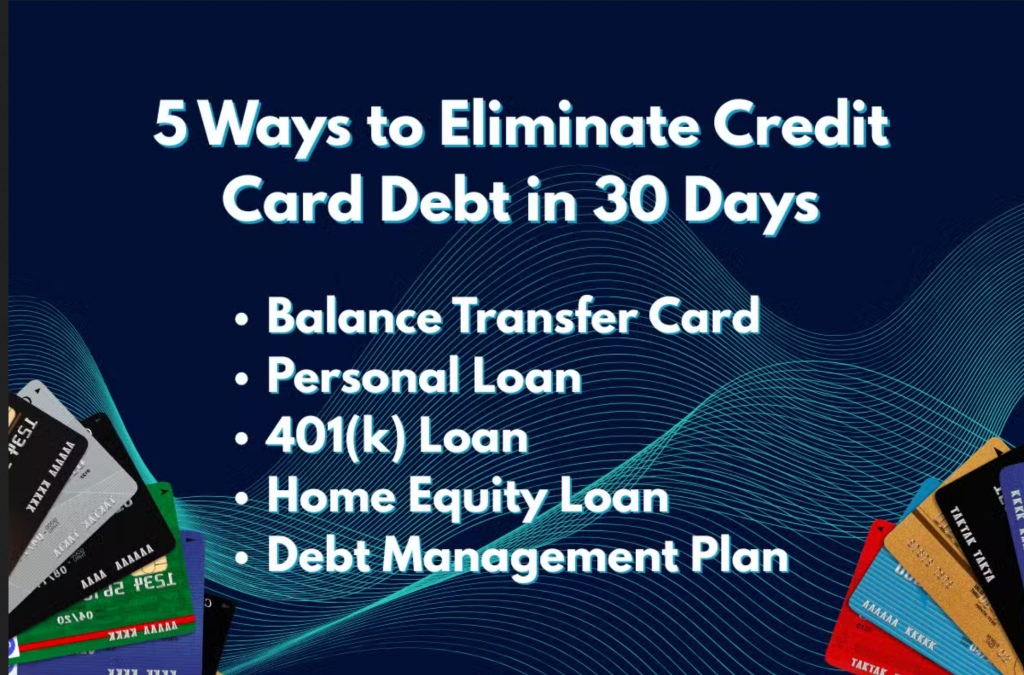 An infographic citing ways to be credit card debt-free for 30 days.