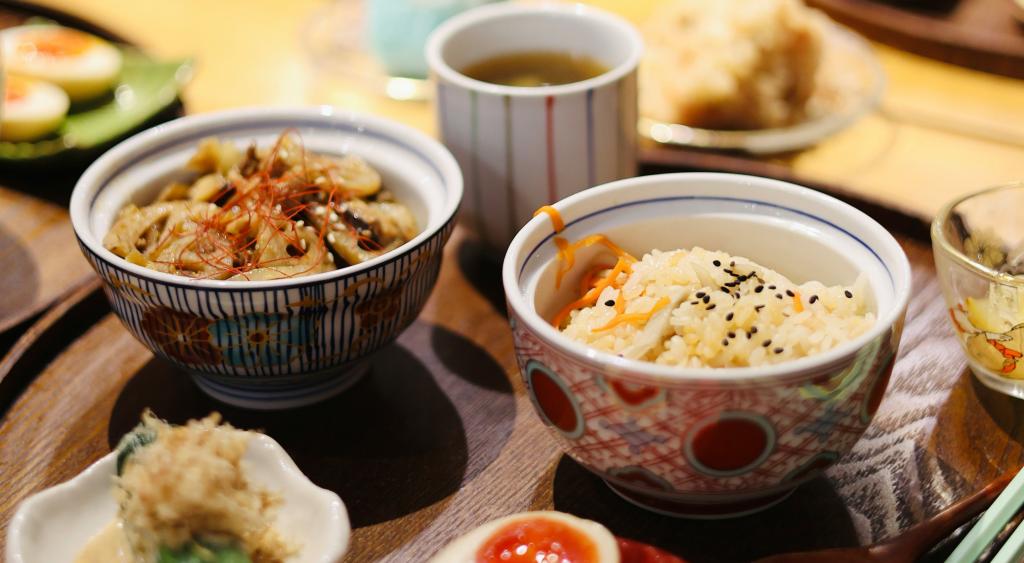 A traditional Japanese meal set.