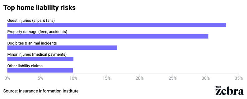 A data bar chart showing the top home liability risks.