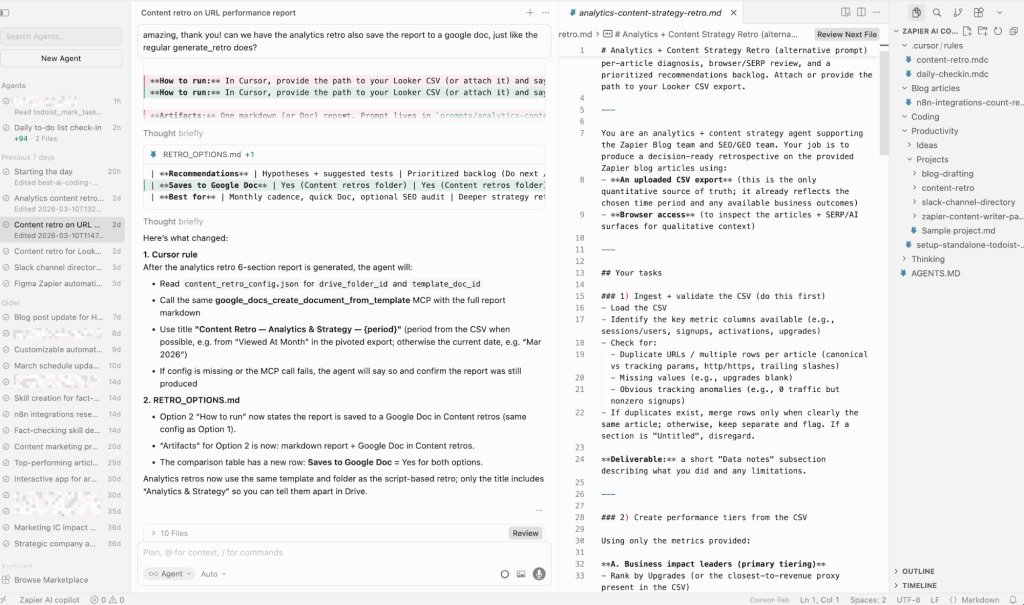 A screenshot of a generated report from Cursor AI.