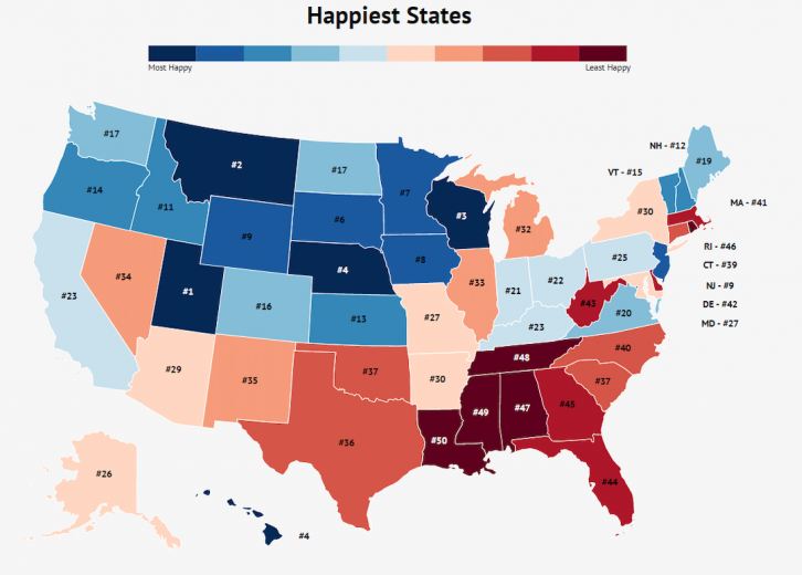 Here Are The Happiest States Zippia