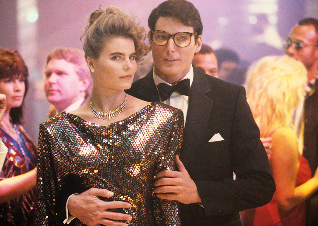 Christopher Reeve and Mariel Hemingway in 'Superman IV: The Quest for Peace’.