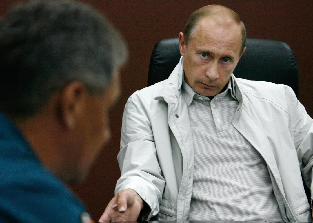 Russian Prime Minister Vladimir Putin in a meeting.
