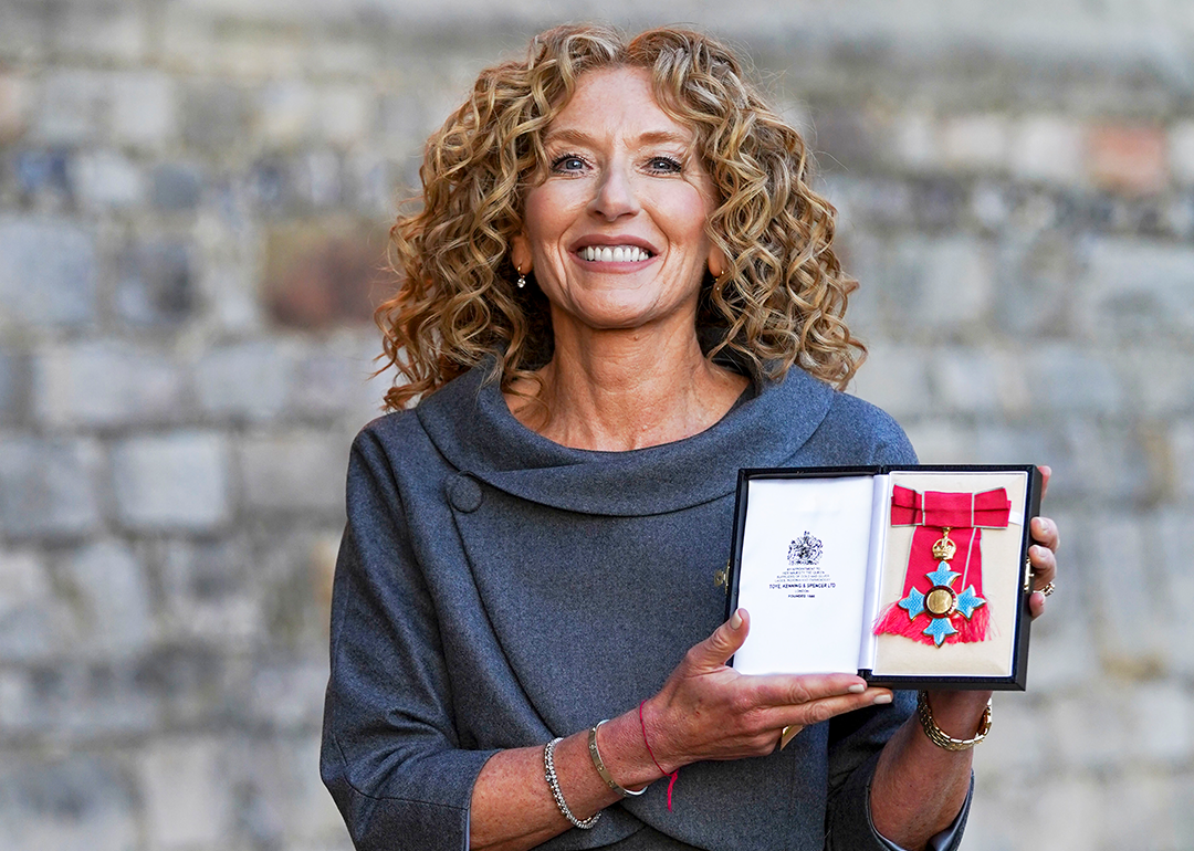 Kelly Hoppen after receiving an CBE (Commander of the Order of the British Empire) during an investiture ceremony at Windsor Castle.