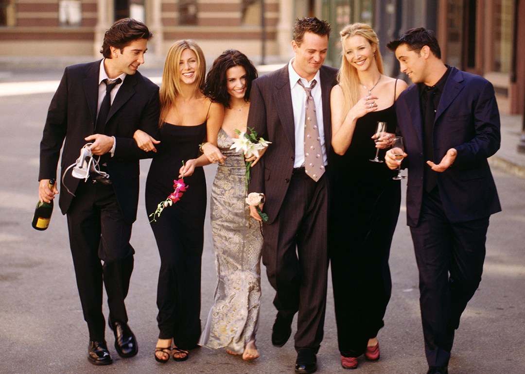 The cast of 'Friends' in a promotional photograph.