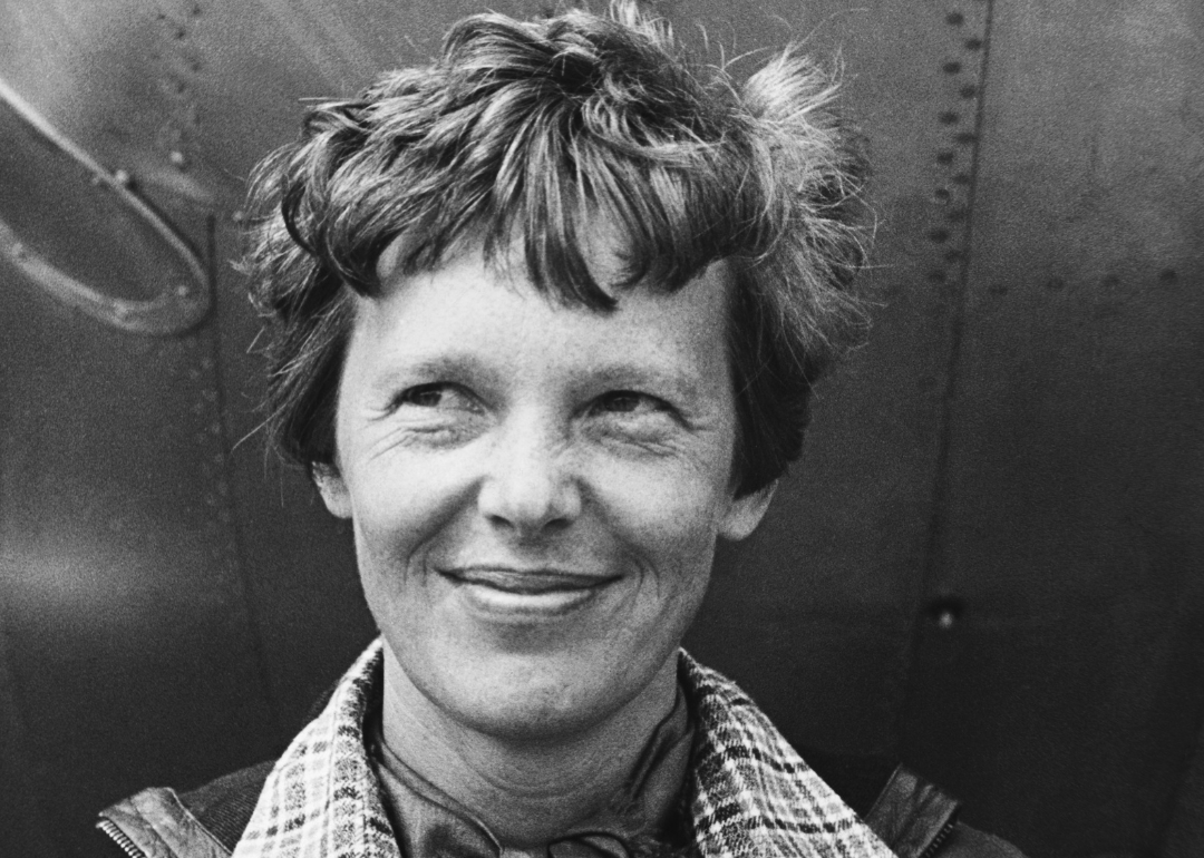 Portrait of Amelia Earhart.