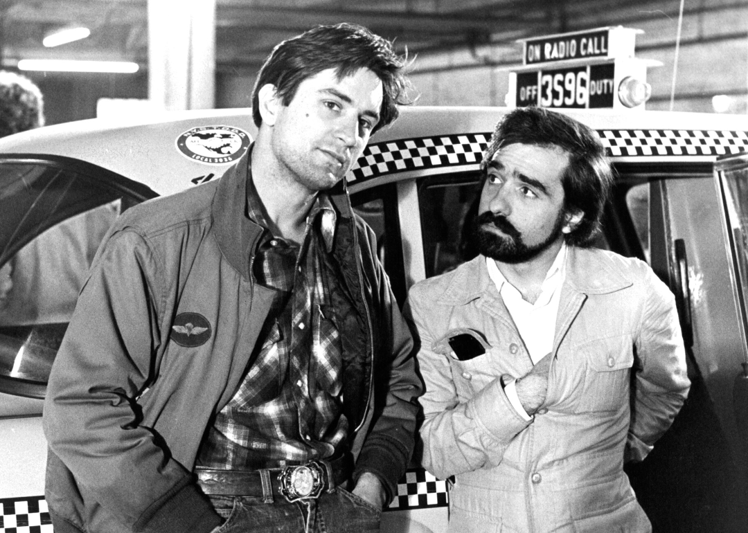 Robert De Niro with Martin Scorsese on the set of 'Taxi Driver’.