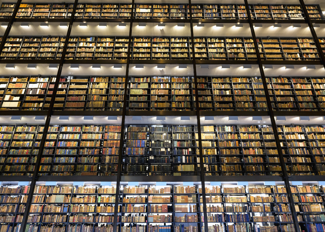 Interior of Beinecke Rare Book Library at Yale University