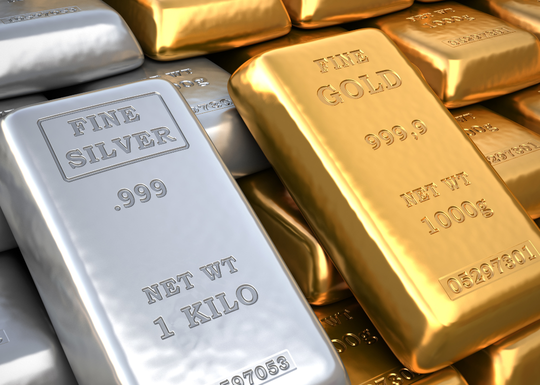 Gold and silver bars.