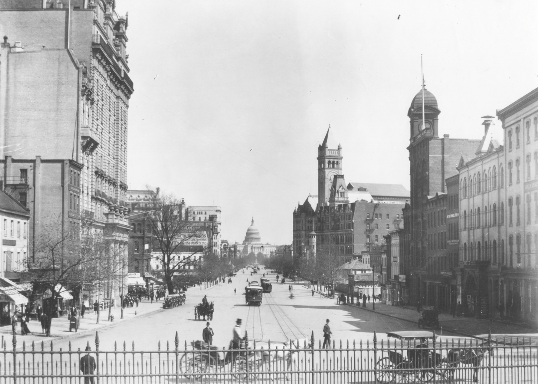 Pennsylvania Avenue looking towards the Capitol building in Washington DC
