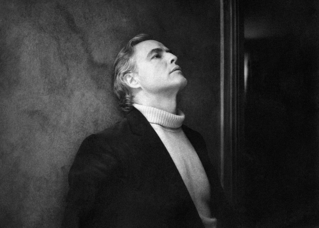 American actor Marlon Brando acting in "Last Tango in Paris" in Paris, 1972