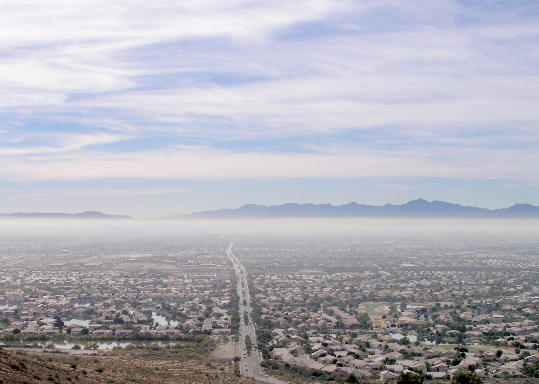 Overhead photo of Phoenix, Arizona, the city with the dirtiest air in America