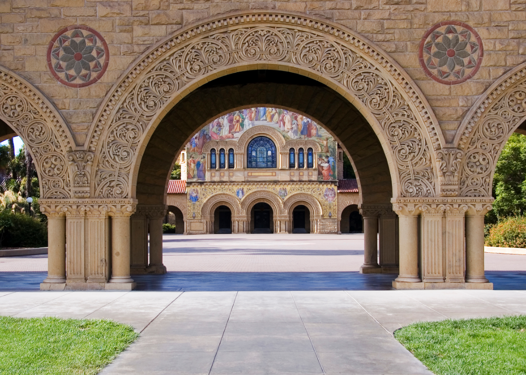 The main quad at Stanford University