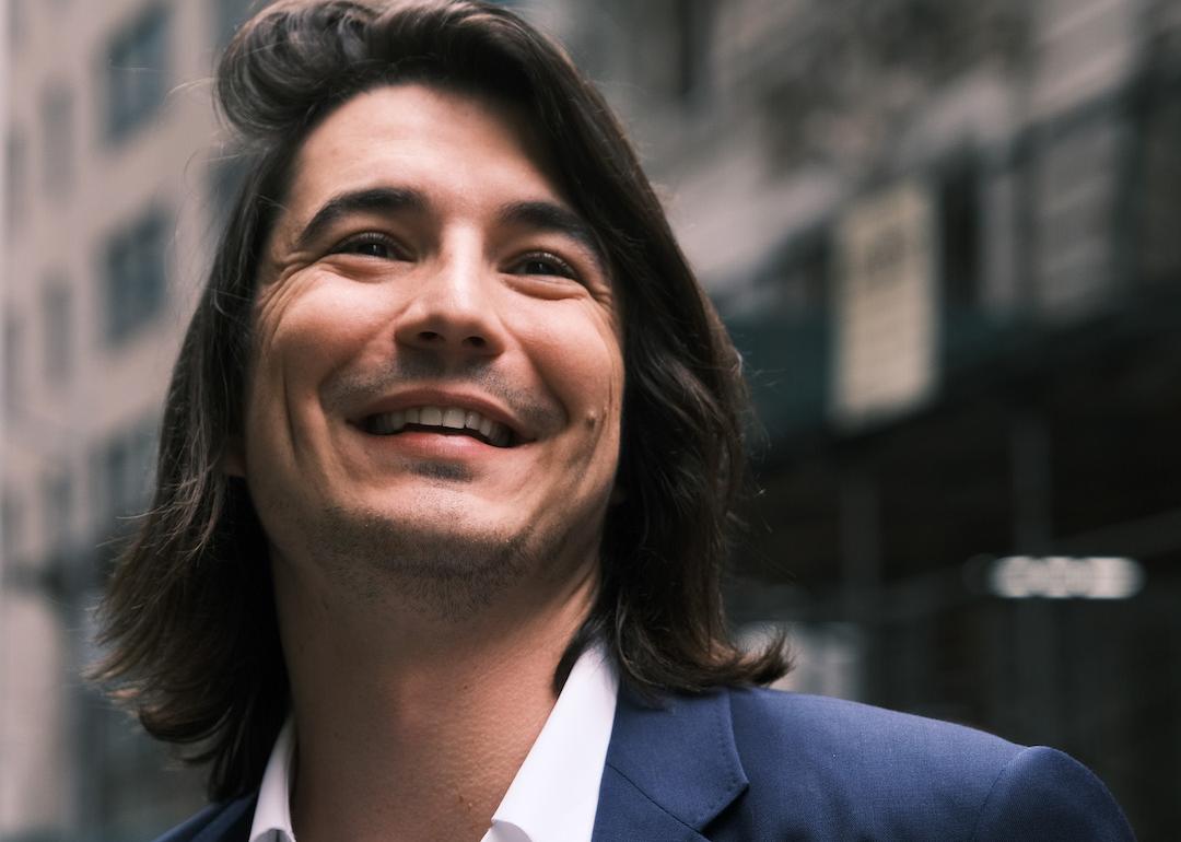  Vlad Tenev, CEO of the online brokerage Robinhood, walks along Wall Street after going public with an IPO earlier in the day on July 29, 2021 in New York City. Robinhood Markets Inc. shares fell about 5% during its Nasdaq debut