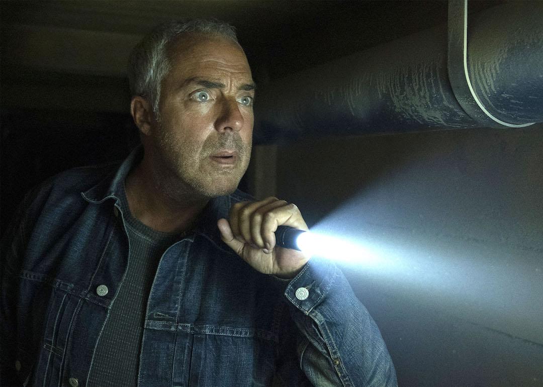 Titus Welliver shines a flashlight as Detective Bosch on "Bosch: Legacy"
