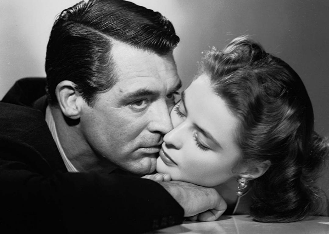 Cary Grant as T.R. Devlin and Ingrid Bergman as Alicia Huberman in "Notorious"
