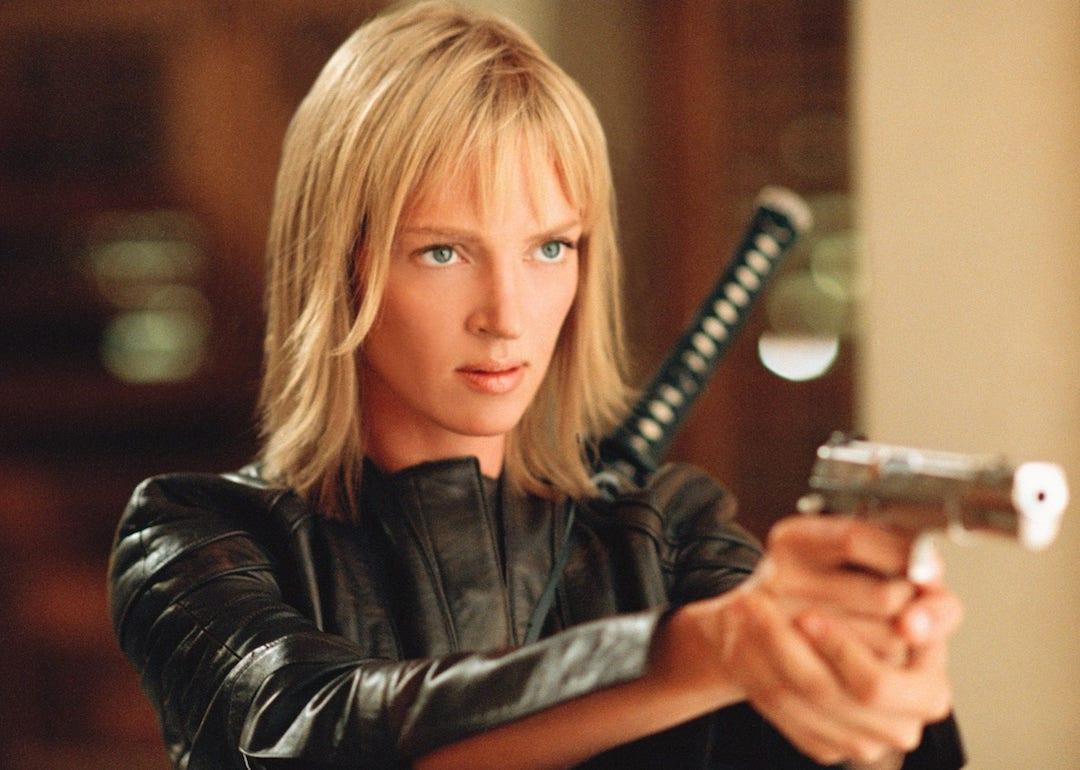 Uma Thurman as The Bride in the "Kill Bill" action movie franchise 