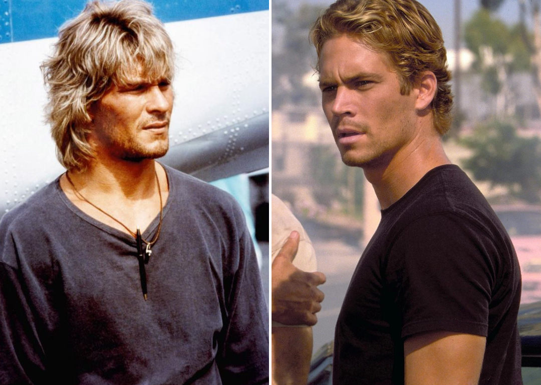 Patrick Swayze in "Point Break" and Paul Walker in "The Fast and the Furious"