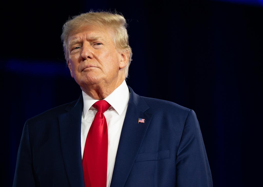 Former U.S. President Donald Trump speaks at the Conservative Political Action Conference (CPAC) at the Hilton Anatole on August 06, 2022 in Dallas, Texas.