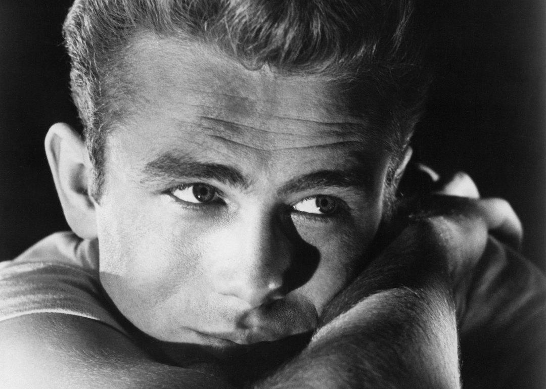 Actor James Dean poses for a Warner Bros publicity shot for his film 'Rebel Without A Cause' in 1955 in Los Angeles, California.