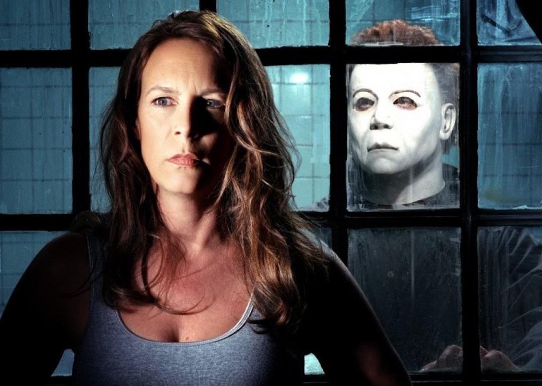 Jamie Lee Curtis and Brad Loree in the much maligned "Halloween" movie "Halloween: Resurrection" from 2002