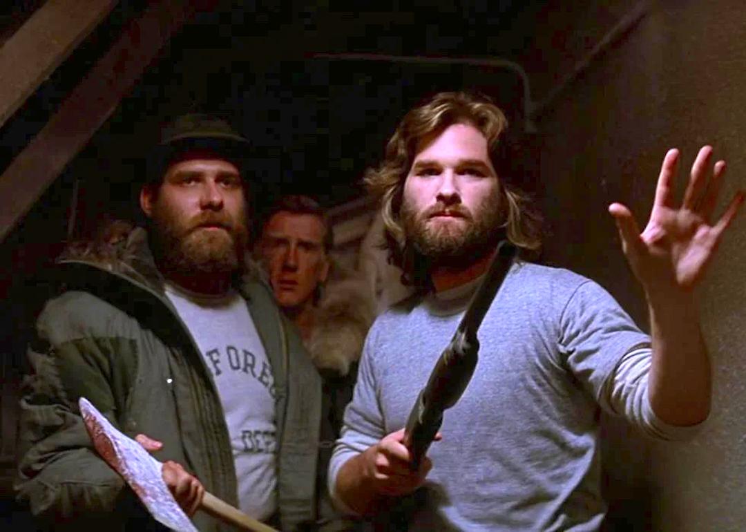 Kurt Russell, Richard Masur, and Donald Moffat in "The Thing"