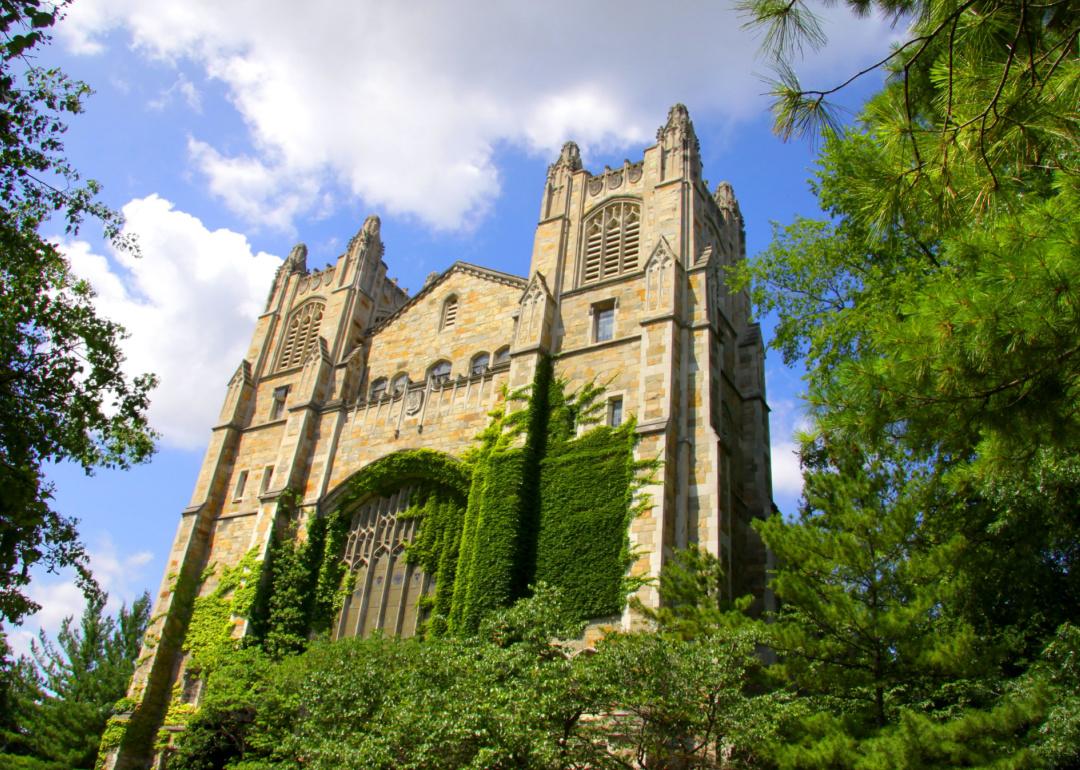 Ivy-covered library building at the University of Michigan in Ann Arbor.