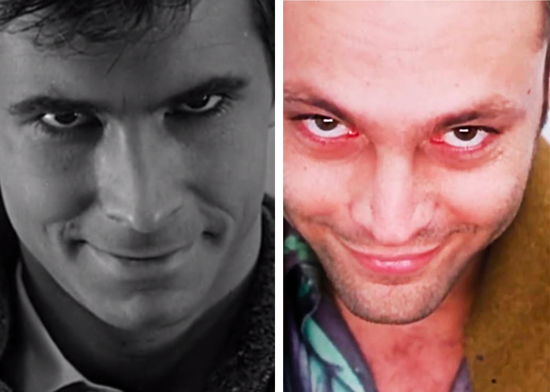 Anthony Perkins as Norman Bates in the 1960 'Psycho' and Vince Vaughn as Norman Bates in the 1998 remake of 'Psycho.'