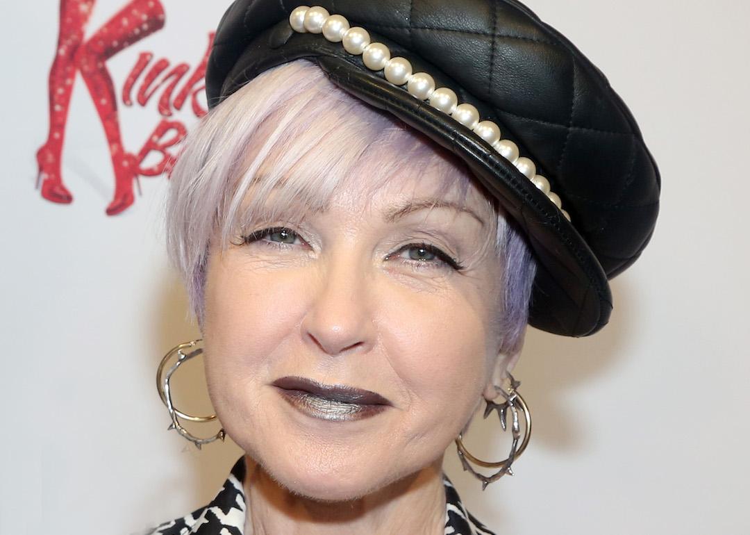 Cyndi Lauper poses at the opening night of 'Kinky Boots' at Stage 42 on Aug. 25, 2022 in New York City.