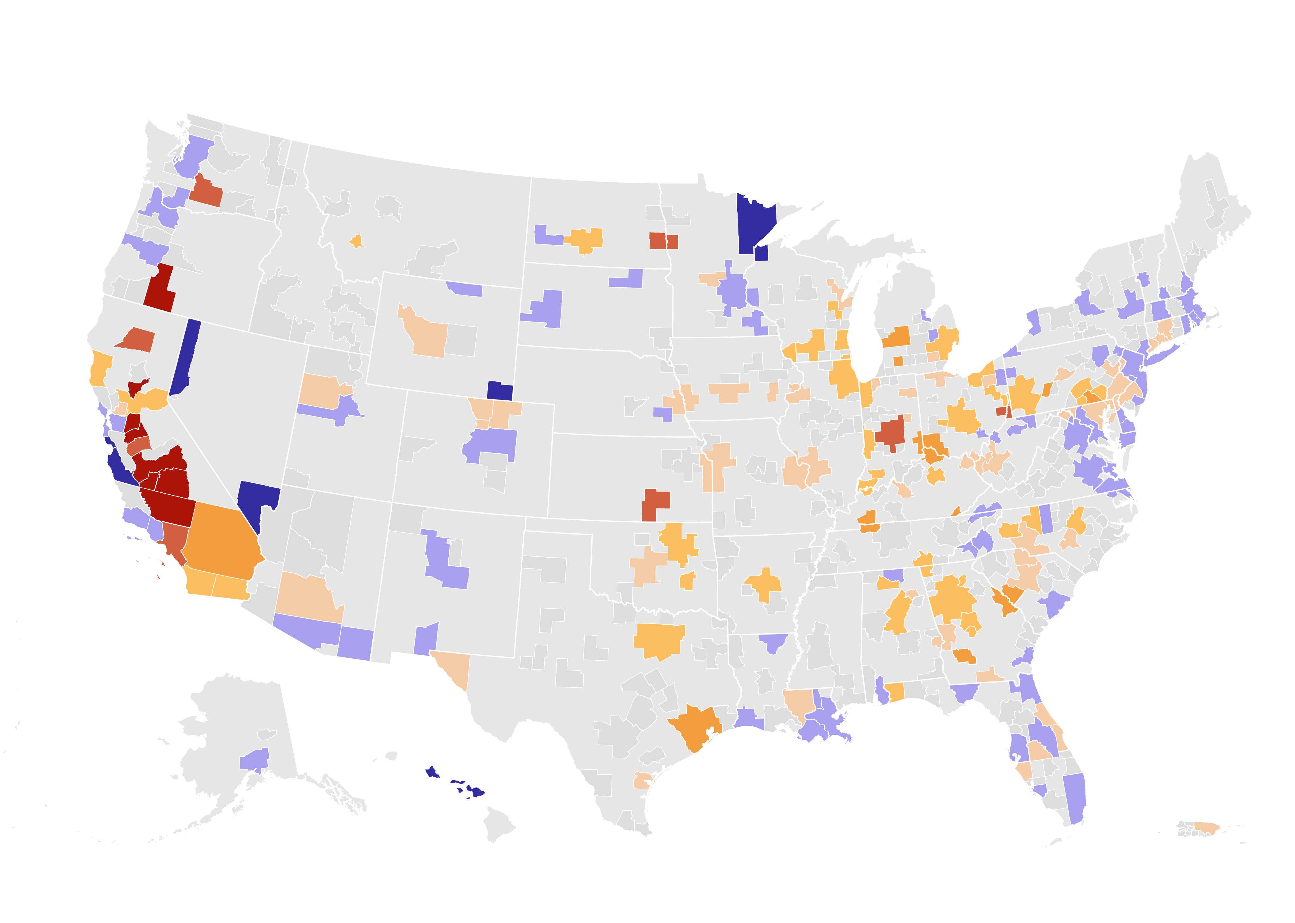 Thumbnail map of cities by particulate pollution levels