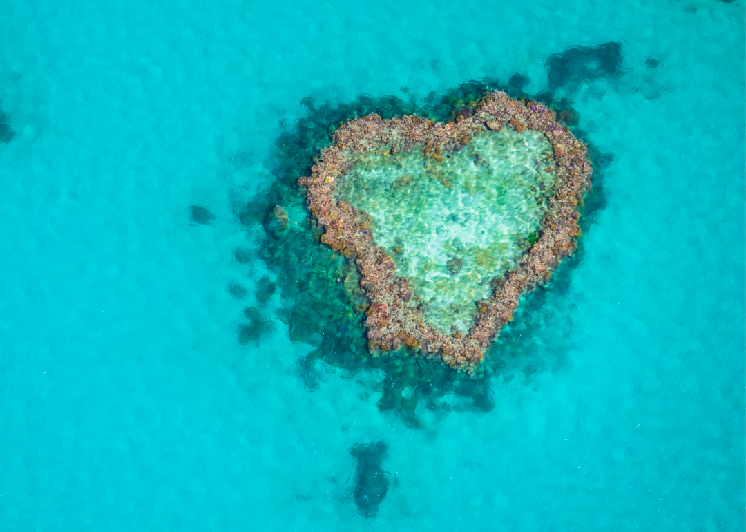Heart reef in the Great Barrier Reef of Australia.