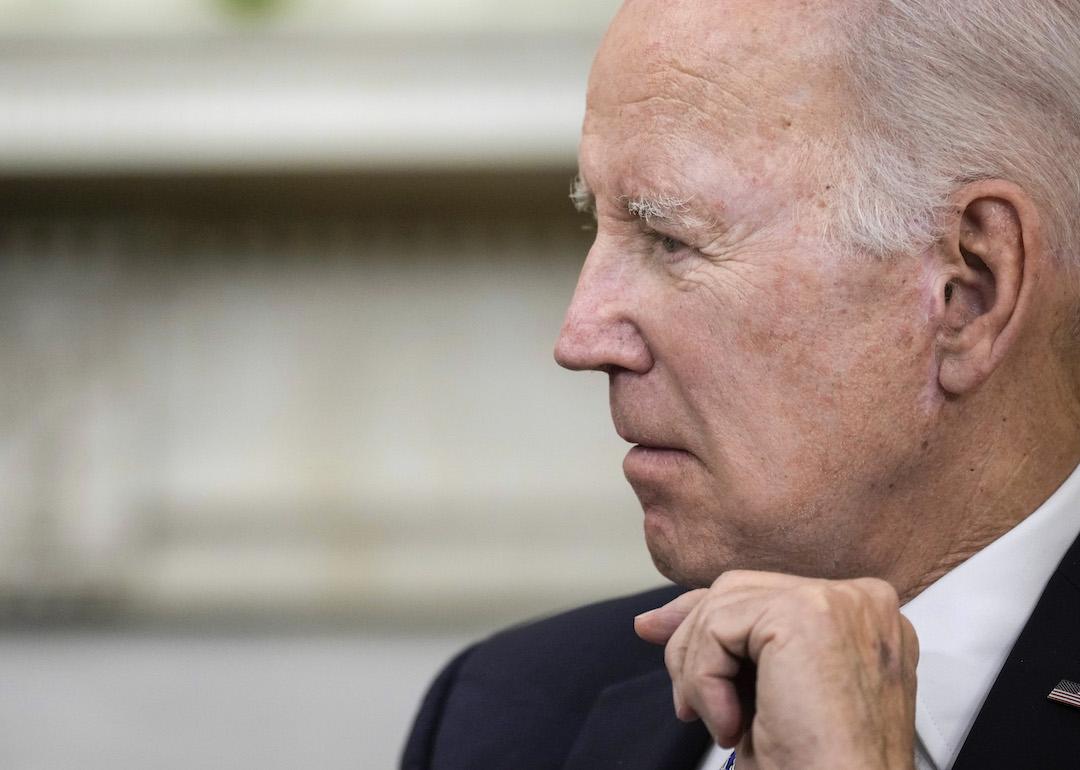 U.S. President Joe Biden meets with Colombian President Gustavo Petro in the Oval Office of the White House April 20, 2023 in Washington, D.C.