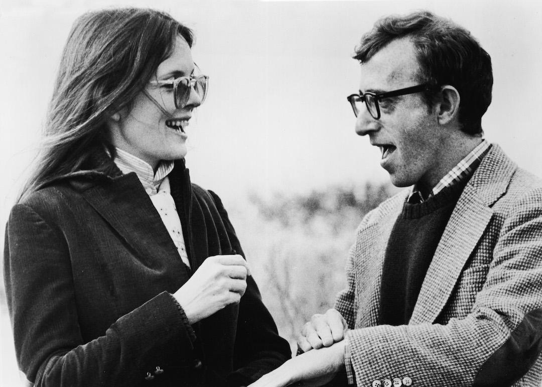 Actors Diane Keaton and Woody Allen talk in a still from the 1997 comedy film 'Annie Hall.'