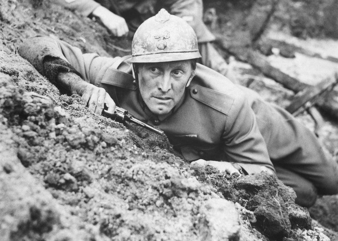 Actor Kirk Douglas in Stanley Kubrick's 'Paths of Glory' as Colonel Dax, a French officer in World War I.
