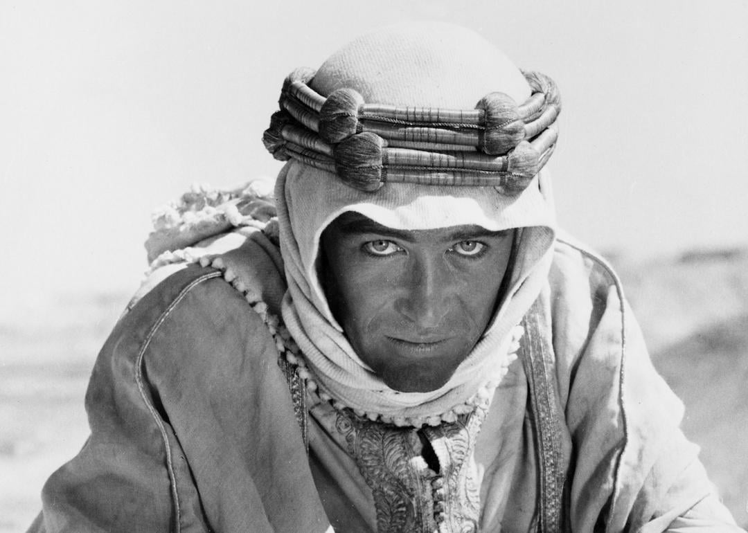 Actor Peter O'Toole stars as T. E. Lawrence in the 1962 biopic 'Lawrence of Arabia.'