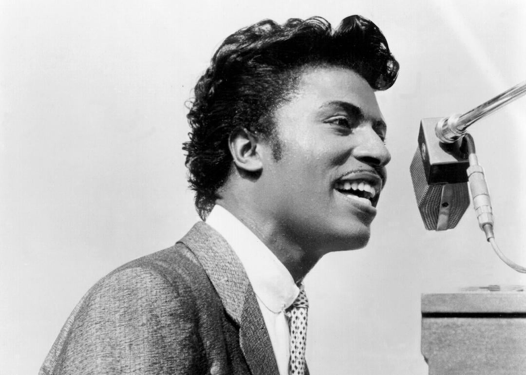 Musician Little Richard performs on stage in 1957.