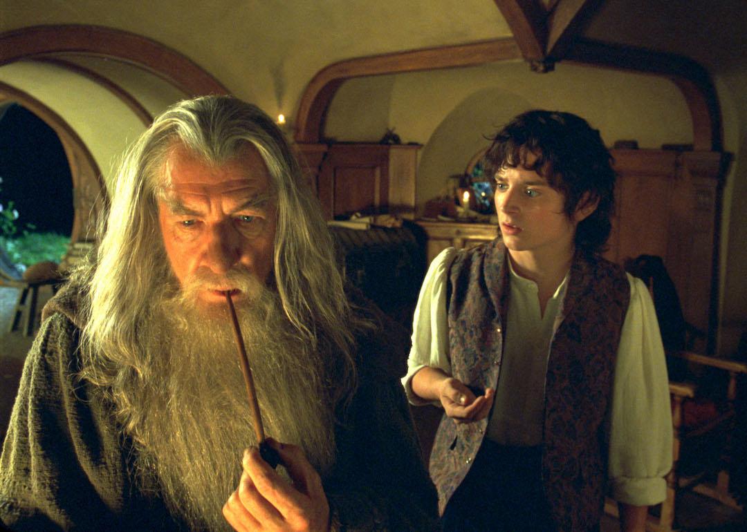 Ian McKellen as Gandalf with Elijah Wood as Frodo in 'The Lord of the Rings: The Fellowship of the Ring.'