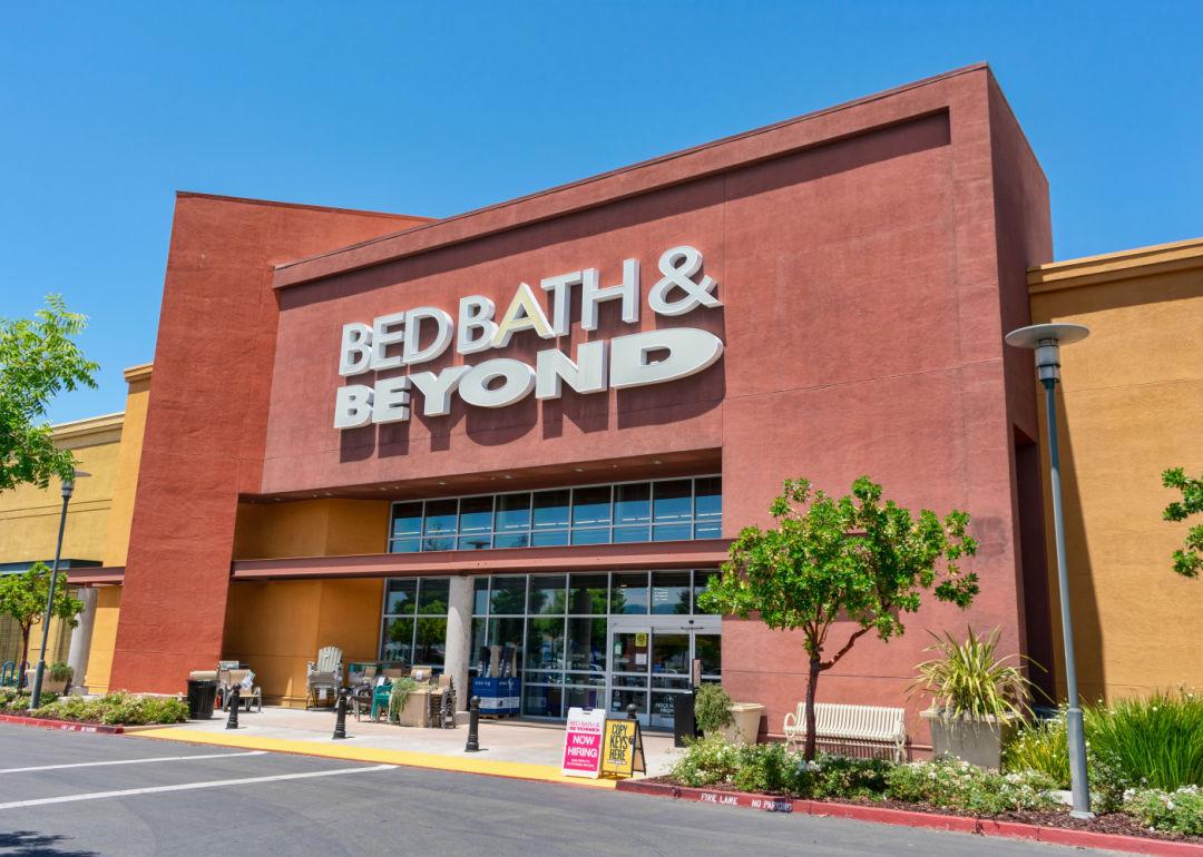 A view of a Bed Bath & Beyond store from the parking lot.